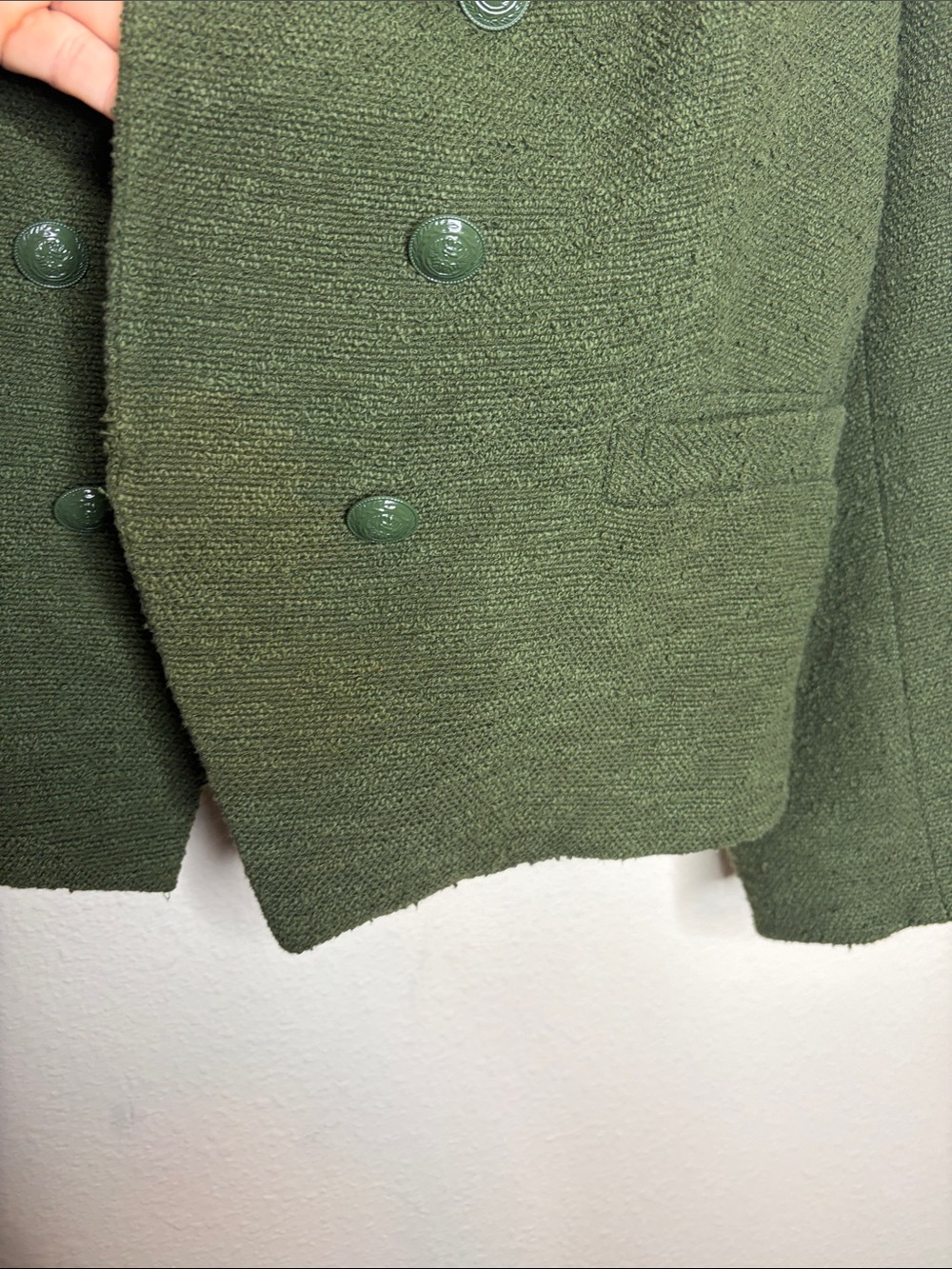 L’ Agence | Women’s Green Boucle Cropped Brooke Blazer Size 18 *flaw* - Picture 3 of 7